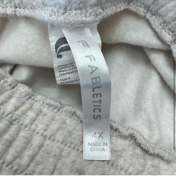 Fabletics women’s sweatpants plus size 4x gray pink drawstring - Picture 4 of 5